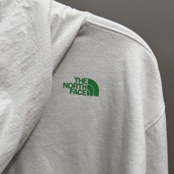 the North Face Hoodie Sweatshirt Women Sz. XS White Green Logo Cotton Pockets - Picture 6 of 14